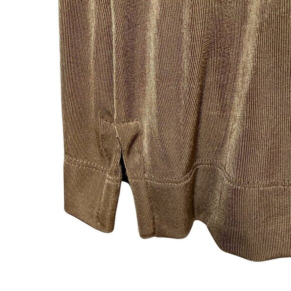 COLDWATER CREEK Women's Top Small Stretch Slinky Knit Long Sleeve Tan Tunic NWT - Picture 9 of 12